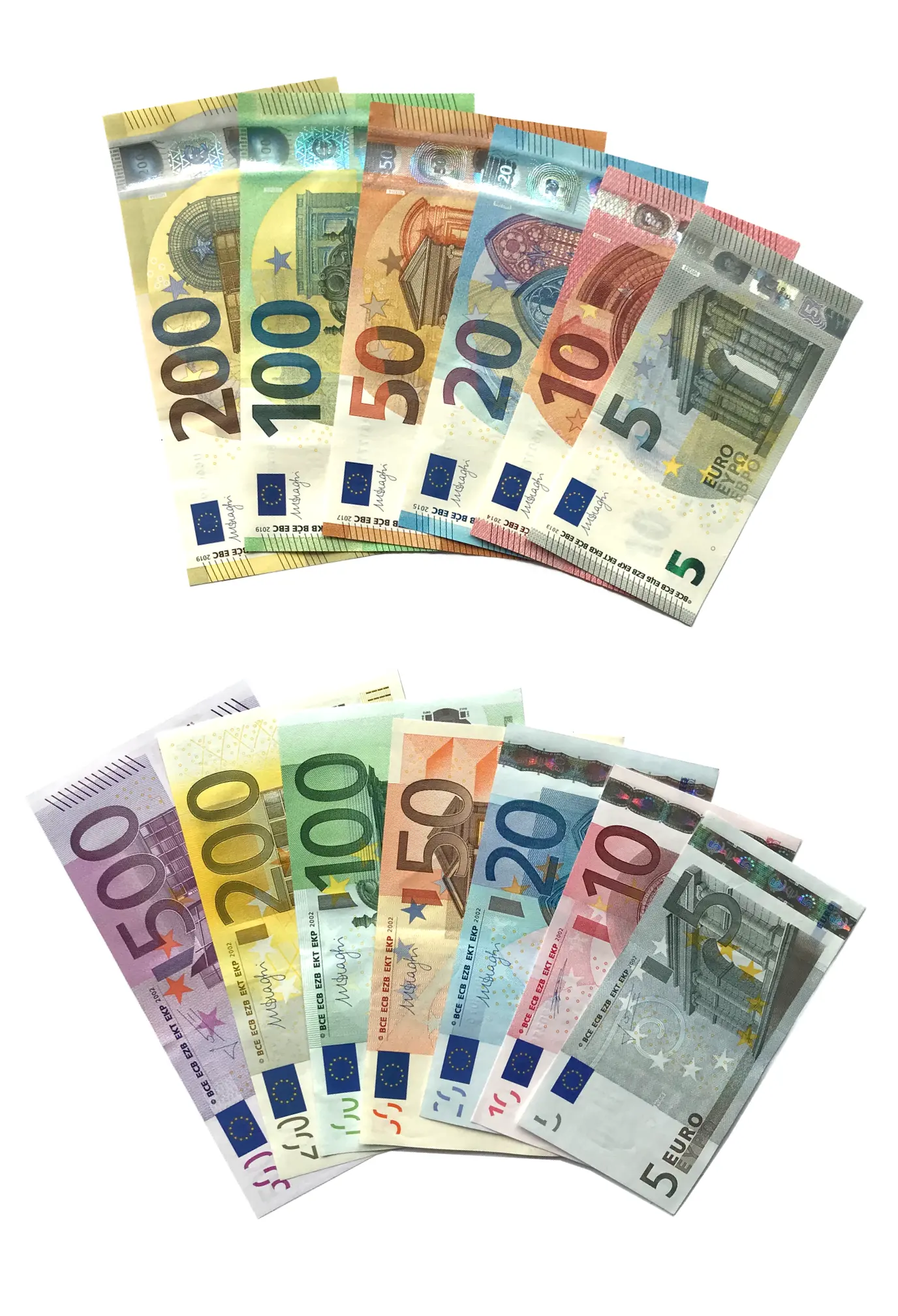 Các mệnh giá tiền giấy euro